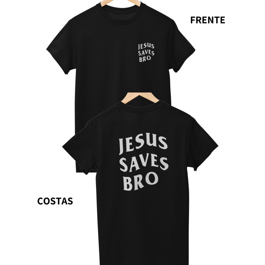 Camiseta Saves Bro Unissex Yeshua Jesus Cristã Conferência Igreja 100% Algodão Alta Qualidade