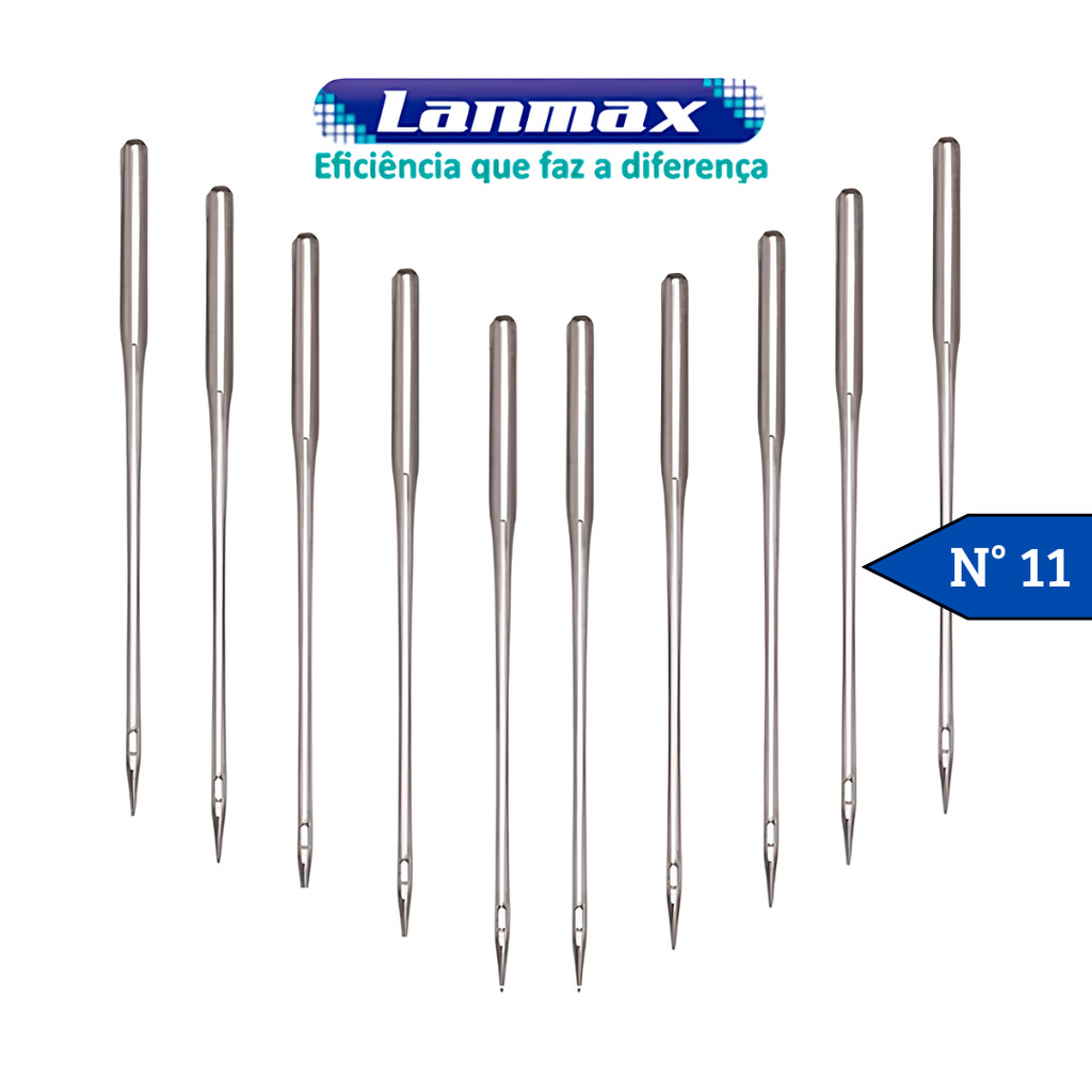 10 Uni Agulha DCx27 Overloque e Interloque P/ Máquina de Costura