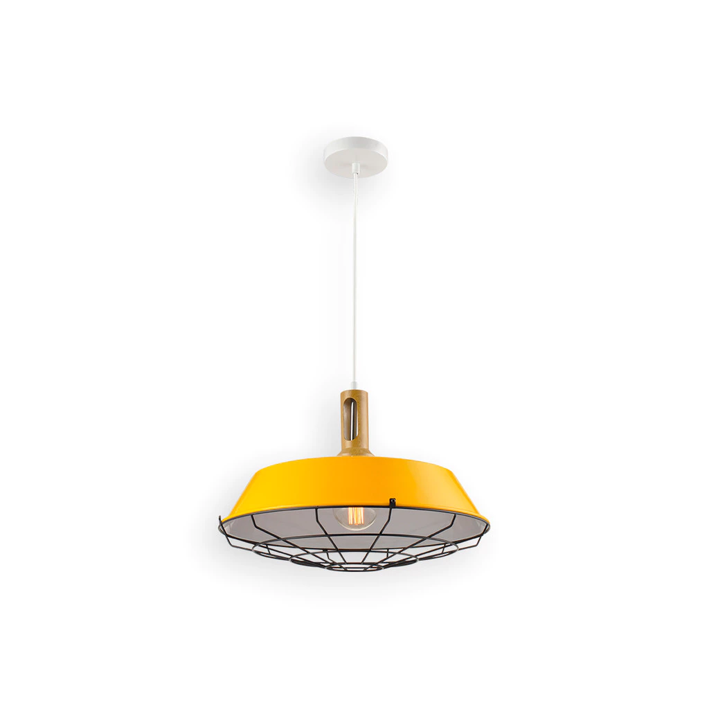 Luminaria Pendente Tennessee 46cm E27 Amarelo Deluxe