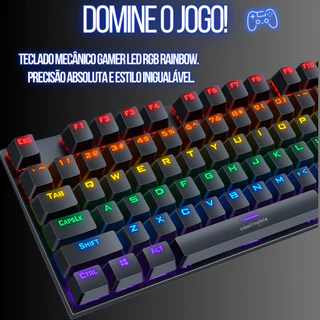 Teclado Gamer Mecanico Switch Blue Led Rainbow Anti Ghost