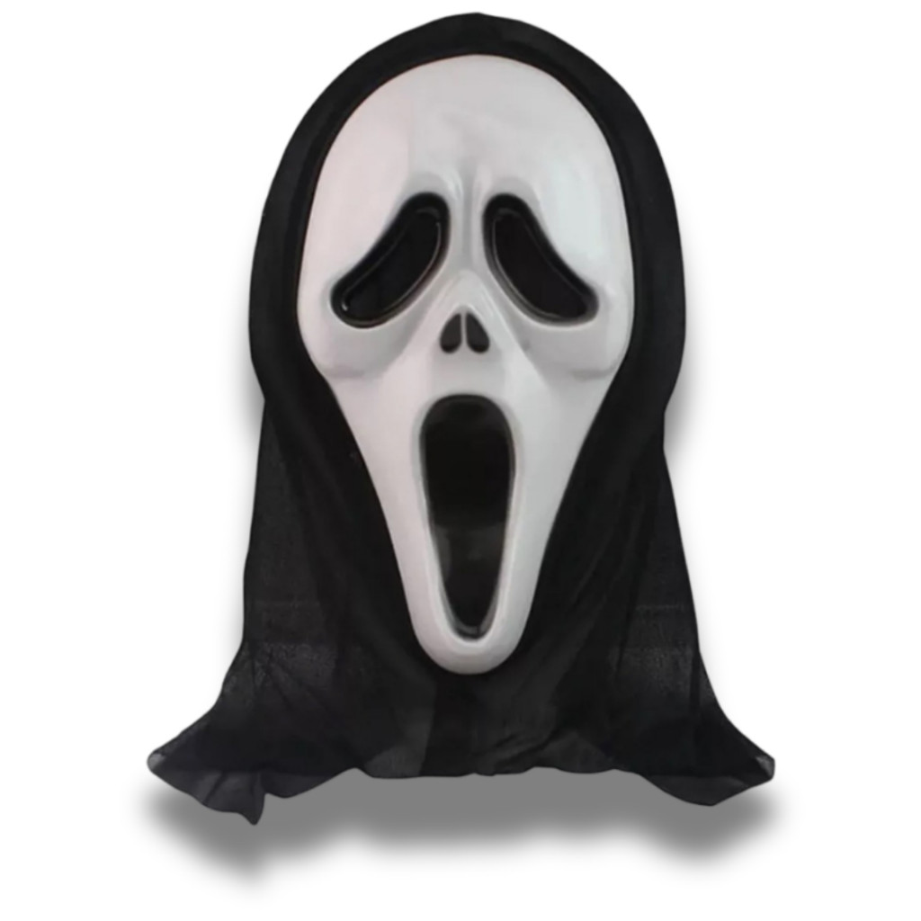 Máscara De Terror De Plástico Duro Ghostface Scream | Incluye Cuchillo De Juguete | Correa Ajustable | Ideal Para Halloween, Cosplay Y Bromas