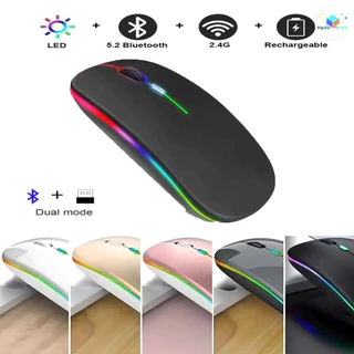 Mouse LED RGB Recarregável Sem Fio Com Clique Silencioso , 2.4 Ghz , Design Ergonômico Para Jogadores E Uso Em Escritóri em Oferta na Shopee