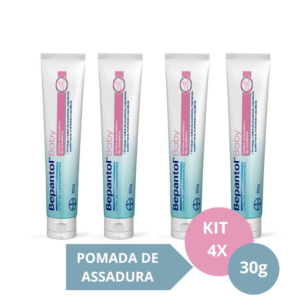 Kit com 4 Cremes Pomada de Assadura 30gr Cada - Bepantol | Shopee Brasil