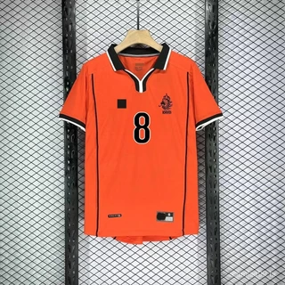 Camisa De Tempo Suor | Retro 1997-98-Copa Do Mundo Holanda Home Orange POLO Manga Curta NJYW