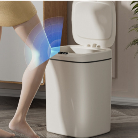 Lixeira com Sensor Automático Inteligente Abre Fácil em Toque Cesto Lixo Casa Quarto Banheiro Cozinha Escritório 16 Litros