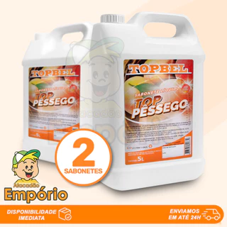 KIT PROMO 02 Sabonetes Líquidos Pêssego Topbel 5 Litros