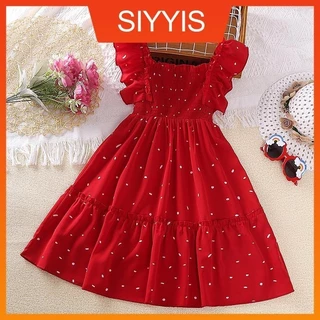 Vestido de Colarinho Rover Polka Dot Range Vermelho para Meninas
