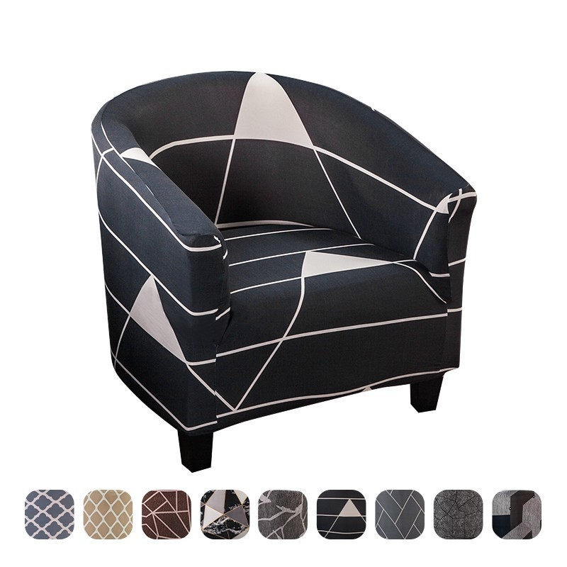 1 Lugar Sofá Pequeno Cobertura De Cinzento Mármore Preto Listrado Padrão De Universal Stretch Slipcovers Home Decor