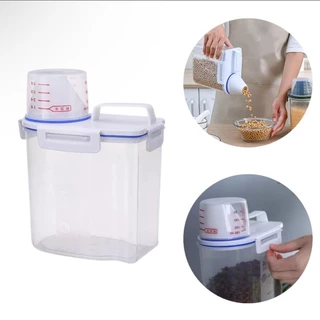 Pote de Plástico com Copo Medidor Armazenador 1,5litros - Clink