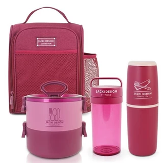Conjunto da linha Joy Bolsa térmica, Porta Escova e Pasta de dente, Pote Marmita 2 Andares e Garrafa