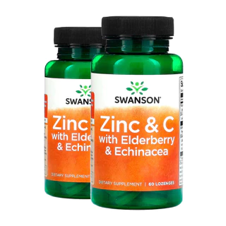 Kit 2x Zinco e Vitamina C Swanson 60 Pastilhas Importado/Made in Usa