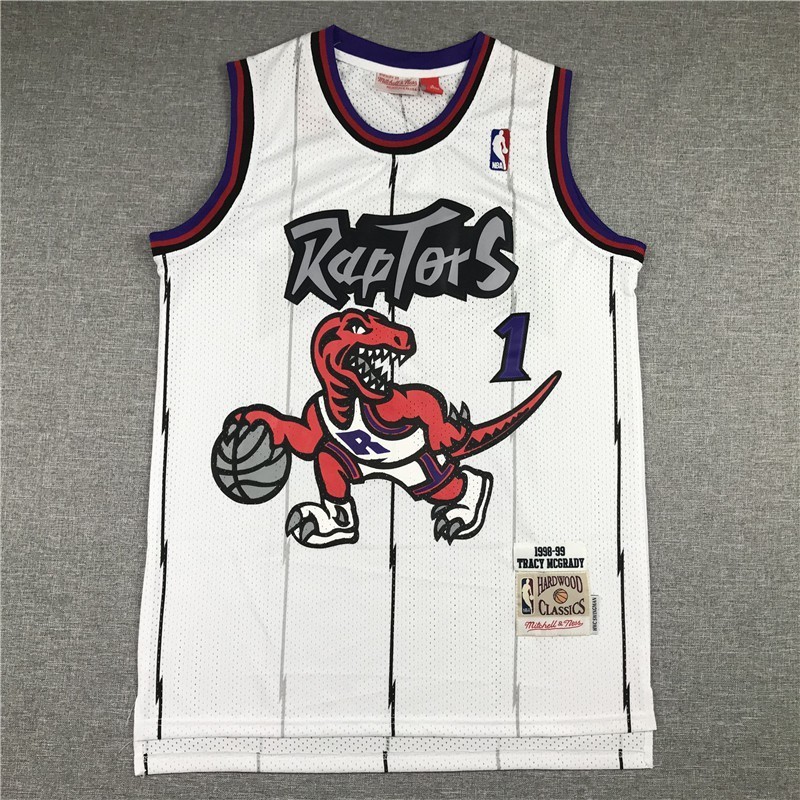 NBA Jersey London Raptors No . 1 Mcgrady Colete Esportivo Retro Etiqueta Branca
