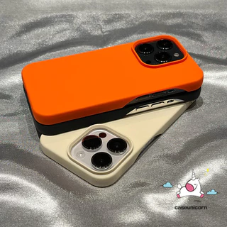Moda Simples Cor Sólida Preto Branco Laranja Caixa De Luxo Compatível Para IPhone 15 Pro Max 11 14 15 13 12 XR XS X Plus 12 13 Capa Tpu Macia À Prova De Choque