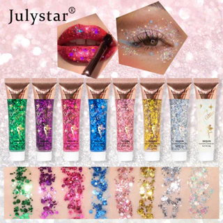 Julystar Cross Border Maquiagem De Fronteira Cruzada Sereia Balança Gel Sombra Dos Olhos Polarizada Do Palco