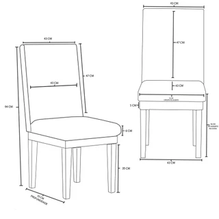 Cadeira de Jantar Reforçada Estofada Linho - Balaqui Decor
