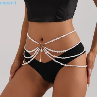 Expensão Cadeia De Cintura De Pérola Multicamadas , Y2K Cinto De Jóias , Luxo Tassel All-match Korean Style Body Chain Women