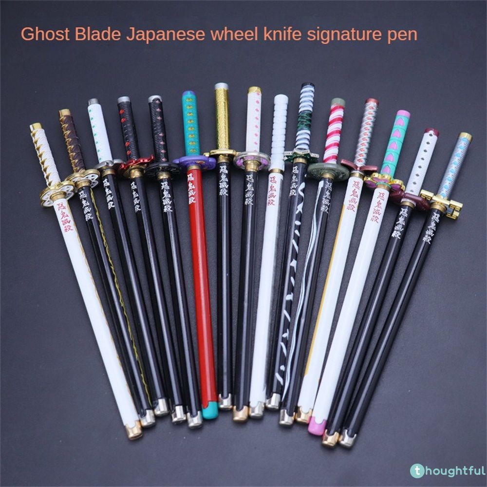 Thoughtful Demon Slayer Gel Pen Japan Anime 0.5mm Black Refill Pen Rack Cosplay Prop Kid Student Gift Signature Pen