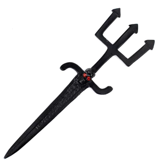 Athame Exu com Tridente e Crânio em Metal Negro 17 cm em Oferta na Shopee