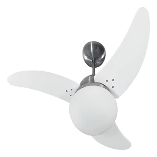 Ventilador Solano Tron 3 Pás Branco Aço Escovado 110/127v