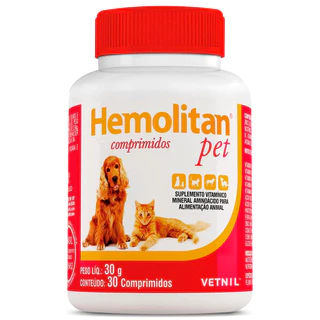 Suplemento Hemolitan Pet Para Cães/Gatos 30 Comprimidos 30g