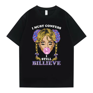 2024 T Camisa Para Homem waffle Cantor Britney Spears Eu Devo Confesar Ainda Billieve Camisetas Das Mulheres Dos Homens xs-3xl