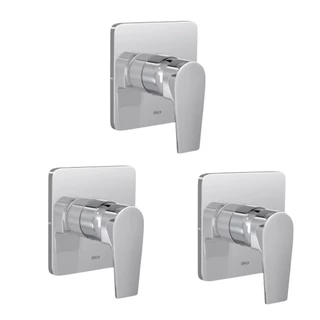 Kit 3 Acabamento Monocomando Para Chuveiro Level Alta E Baixa Pressão 4993 Cromado Deca em Oferta na Shopee