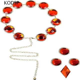 Cinto KODSP Red Gem , Corrente De Pedra Ajustável Para Cosplay De Moda Metal Com Joia E Rubi