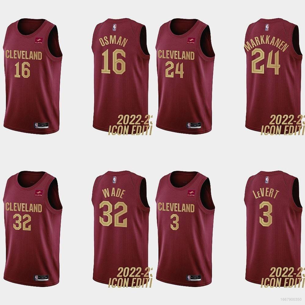 Estar 22/23 Nba Jersey Cavaliers Osman Wade LeVert Markkanen Rubio Vermelho Basquete Colete Esportivo Player Edition