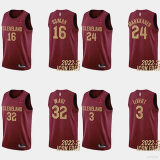 Estar 22/23 Nba Jersey Cavaliers Osman Wade LeVert Markkanen Rubio Vermelho Basquete Colete Esportivo Player Edition