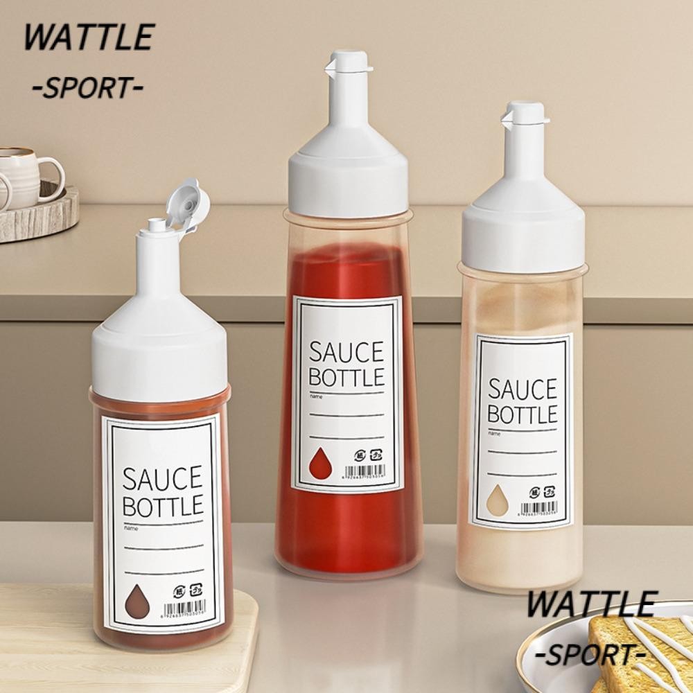 Garrafas De Aperto De Condimento WATTLE , Com Tampas Dispensador De Molho De Salada Transparente , Acessórios De Cozinha Gadget Escala Garrafa De Spray De Óleo Ketchup