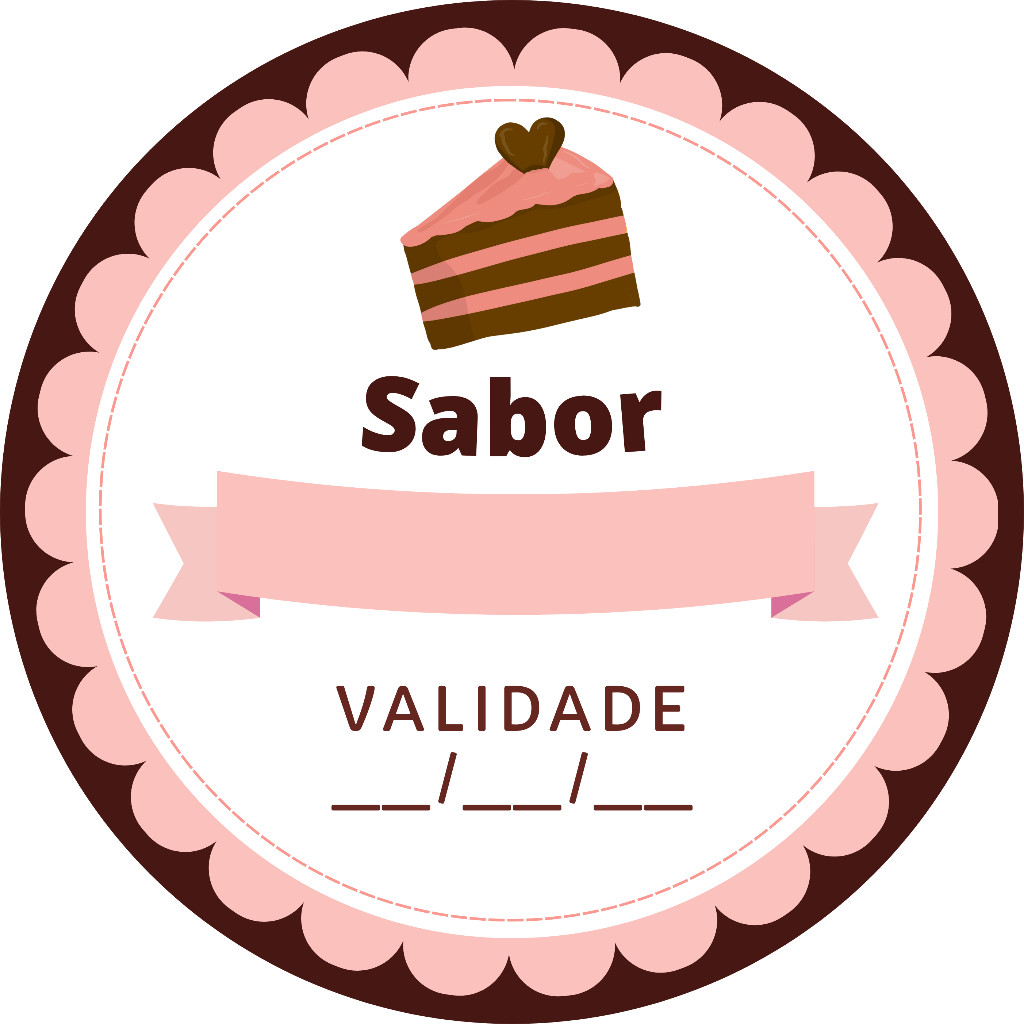 kit 70 aplique personalizados Adesivo Para BOLO com Sabor e Validade ...