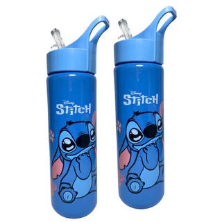 Garrafa De Água Squeeze Stitch 700ml Plástico cor azul