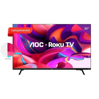 Smart TV LED 32" AOC 32S5135/78G LCD HD com Wi-Fi, 2 USB,3 HDMI,Controle Remoto Aplicativo Roku, Botão Netflix, 60Hz