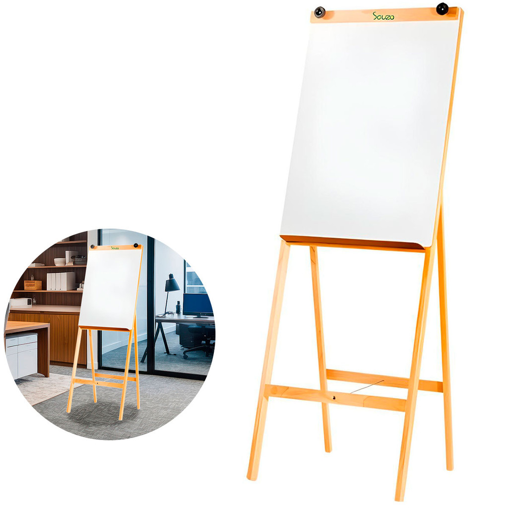 Cavalete Flip Chart Quadro Branco 1,80m Madeira Bloco Papel | Shopee Brasil