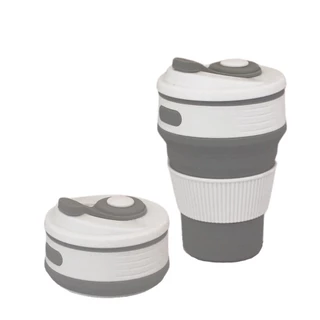 Copo Retrátil Eco Friendly Cinza 350ML Silicone em Oferta na Shopee