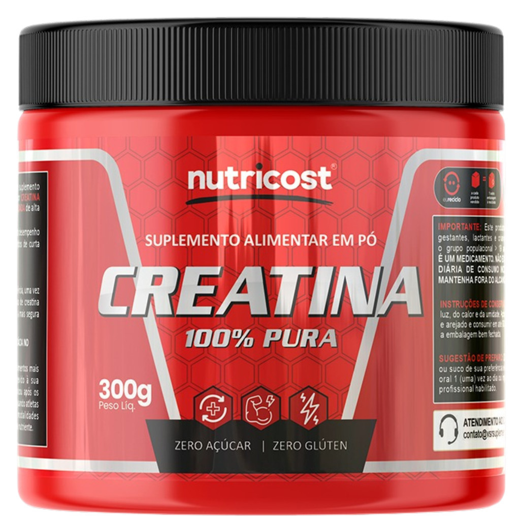 Creatina 100% Pura da Nutricost 300g - Melhor Resistência no treino ...