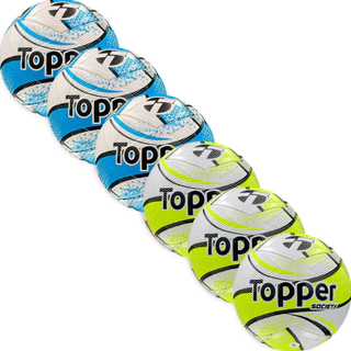 Kit Com 6 Bolas De Futebol Society Slick Usee Brasil Topper Original