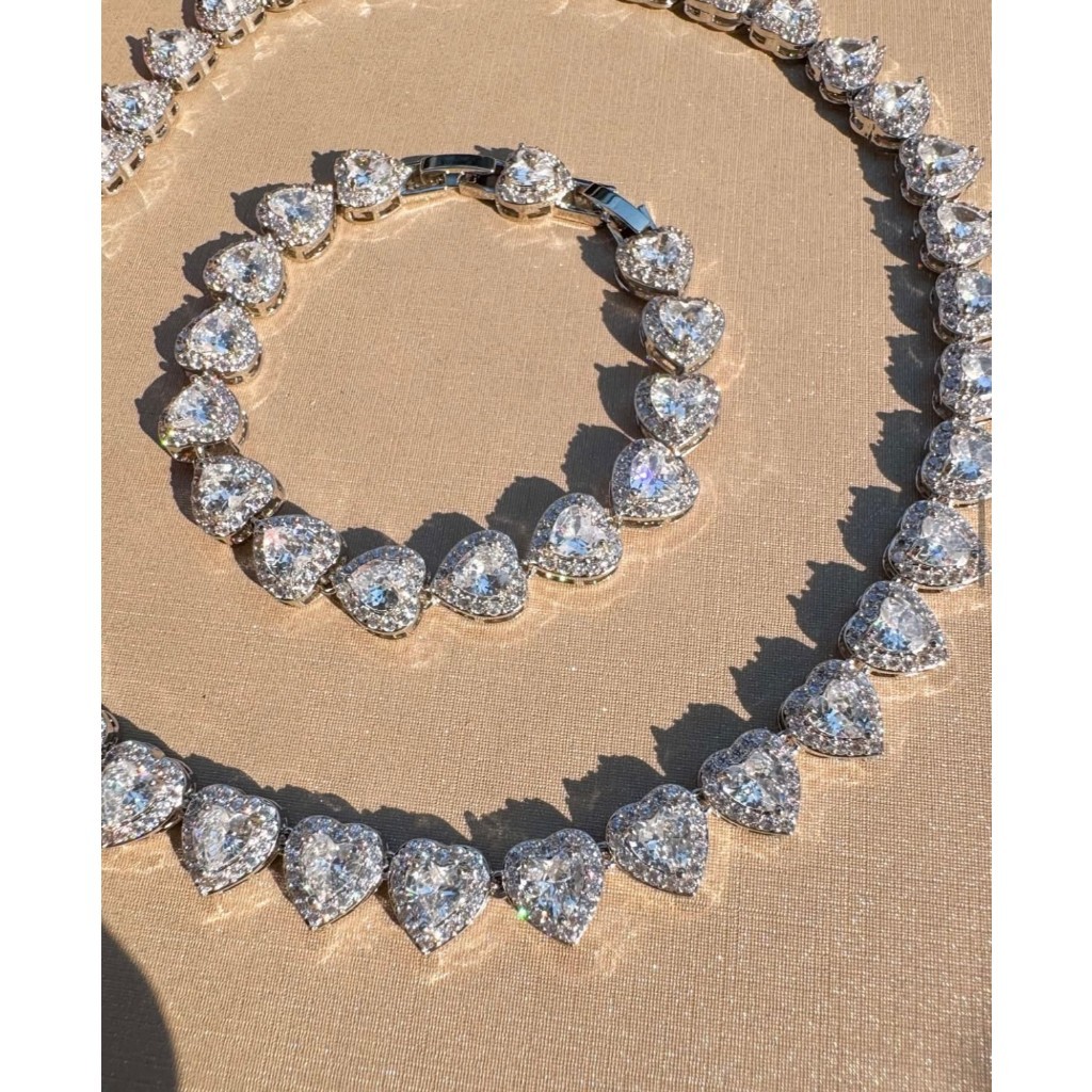 Colar Inspiração Swarovski Ariana Grande Coração Cravejado Brilhante ...