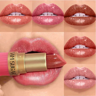 Diamante Glitter Batom À Prova Dwaterproof Água Duradouro Perolado Metálico Bálsamo Labial Marrom Lipgloss Feminino Lábi em Oferta na Shopee