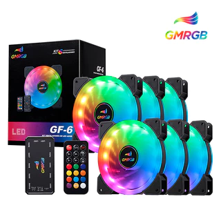 Kit de Ventoinhas e Dissipadores de Calor 120mm GMRGB Kit6 para PC de Computador com 6PIN Ajustável ARGB Led 12cm Ventilador Silencioso