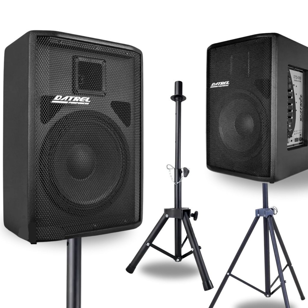 Kit Caixa som bluetooth 250w ativa amplificada potente profissional 12 ...