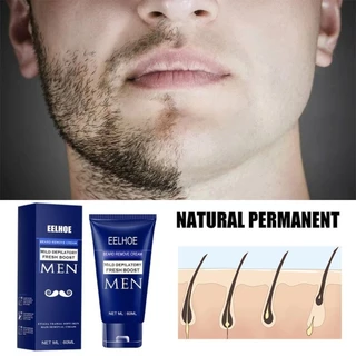 Creme Depilatório Para Homens 60ml Sem Dor Ação Rápida Longa Duração Rosto Peito Costas Braços Pernas Axilas