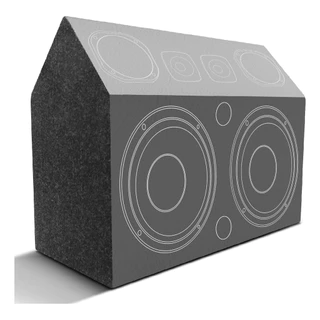 Caixa Trio Para 2 Subwoofer 2 Driver 2 Tweeter Carpete Cinza