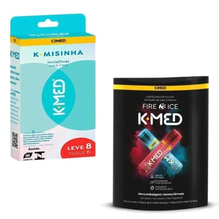 K-misinha Preservativo Invisível + Lubrificante Cimed -1 K-Med Fire 40g e 1 K-Med Ice 40g