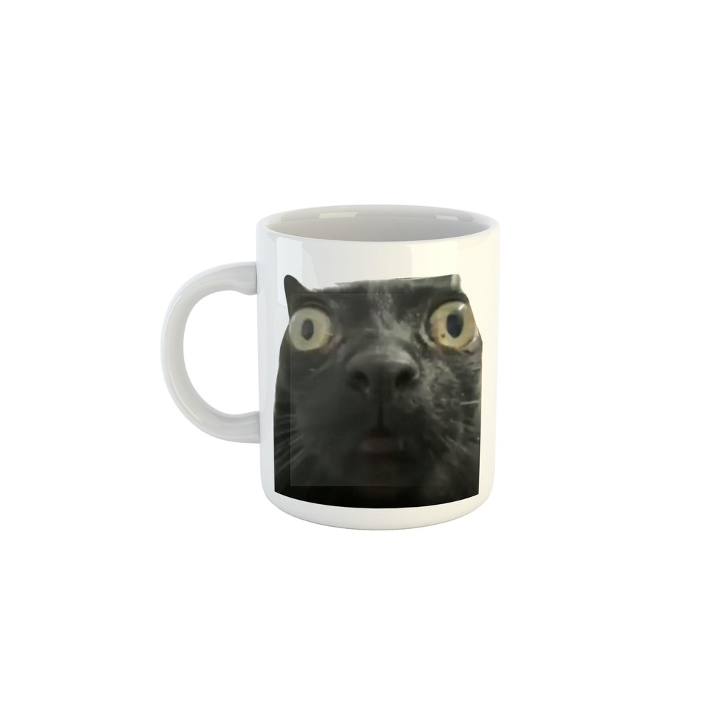 Caneca Gato Assustado Meme