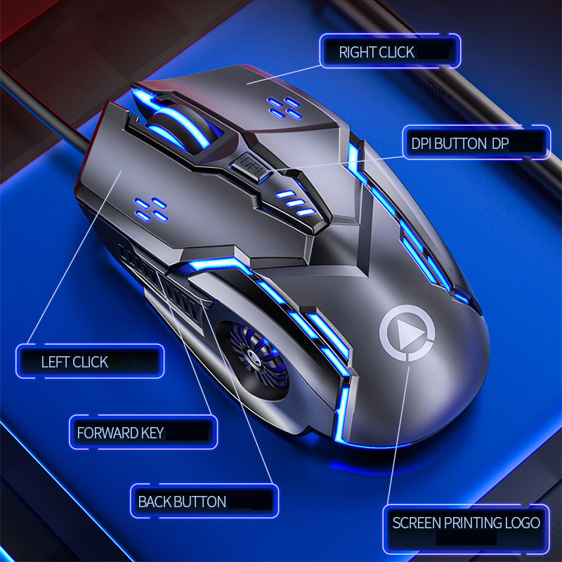 2024 novo G5USB com fio mecânico mouse colorido cool call light 3200DPI baixa latência humana esports mudo game mouse adequado para desktop computador portátil gamer escritório casa