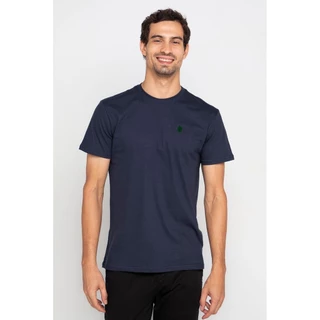 Camiseta Masculina Logo Bordado Polo Wear Azul Escuro
