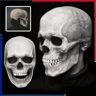 Máscara De Caveira De Cabeça Inteira Ao Ar Livre, Máscara De Esqueleto, Fantasia De Halloween, Máscara De Terror, Capacete Com Mandíbula Móvel, Decoração De Máscara De Cosplay Para