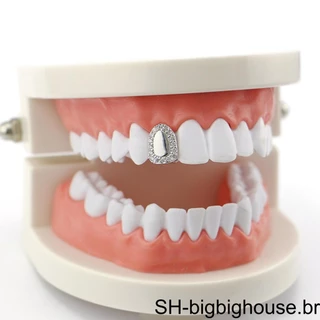 1/2/3 Tampas De Grelha Única Estilo Hip Hop Para Dentes Com Acabamento Dourado Brilhante E Corpo De Halloween