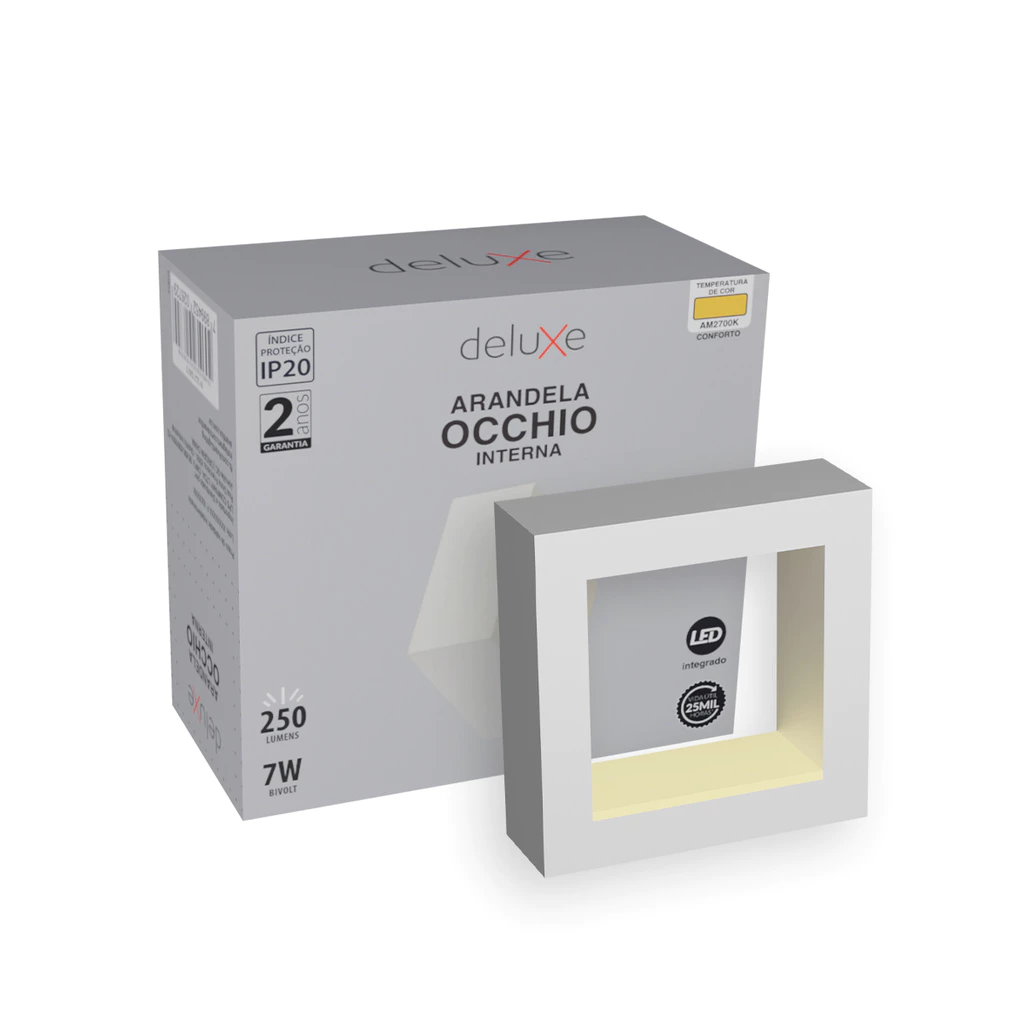 Arandela Led Interna Occhio 7w 2700K Bivolt Branco Deluxe